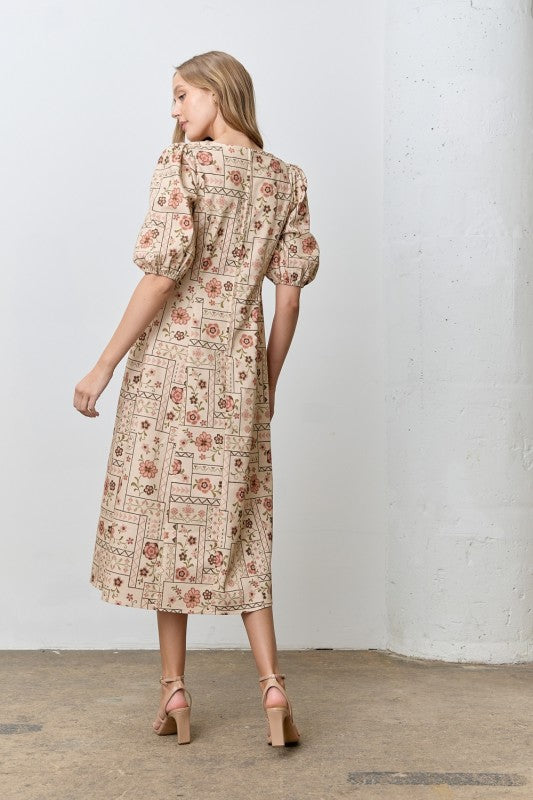 Meadow Bloom Midi Dress - Jupe NYC