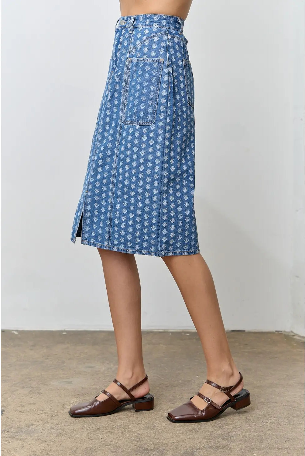 Daisy Wash Denim Skirt - Jupe NYC