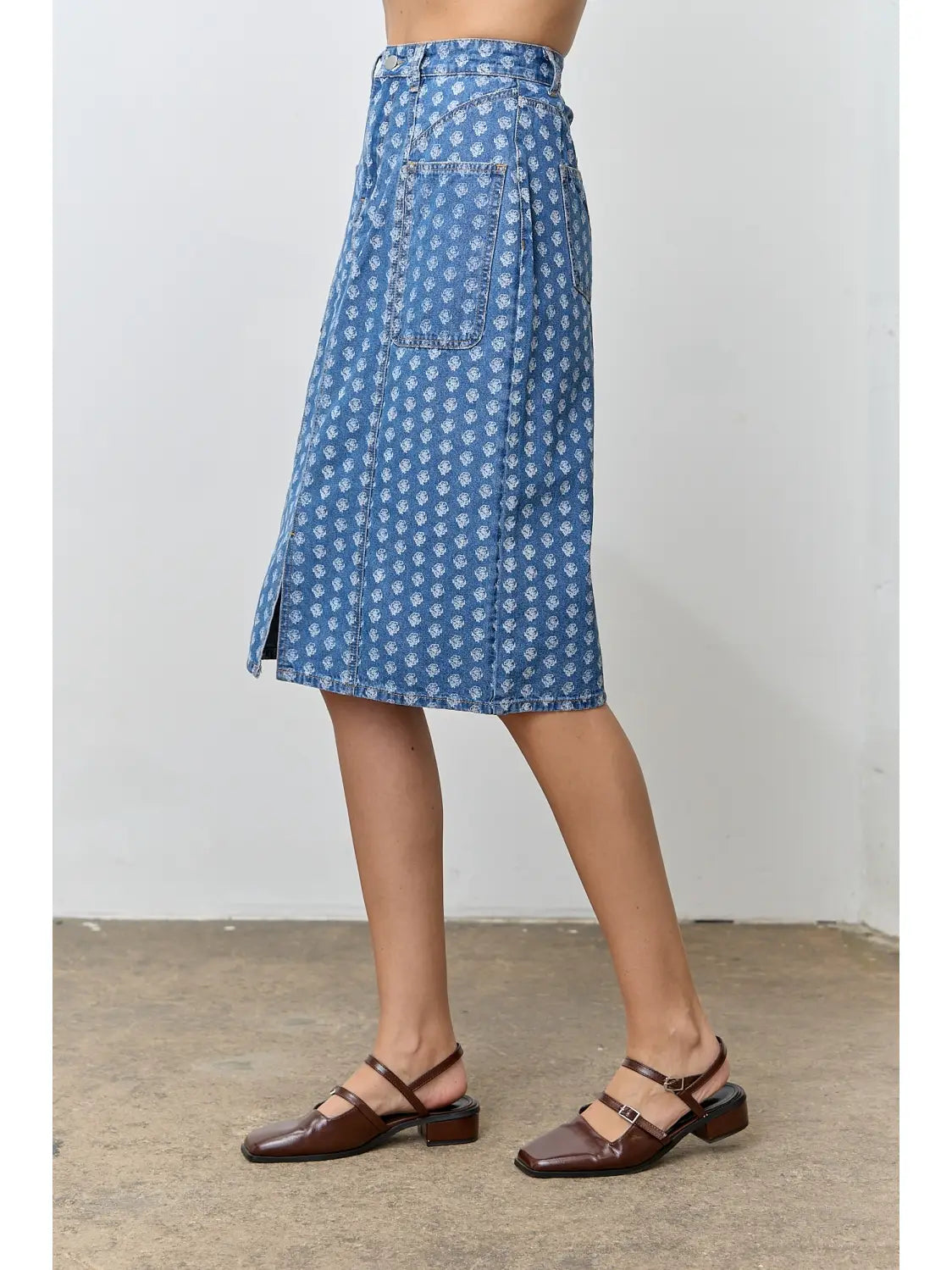 Daisy Wash Denim Skirt - Jupe NYC