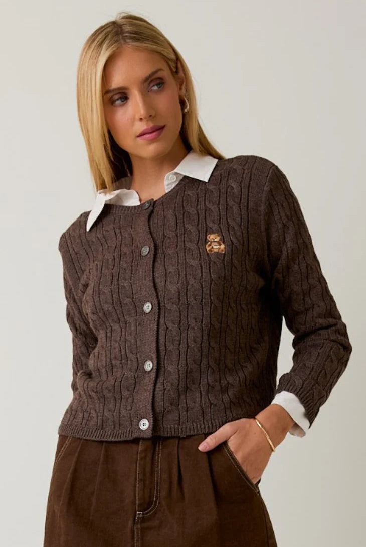 Brown Bear Cardigan - Jupe NYC
