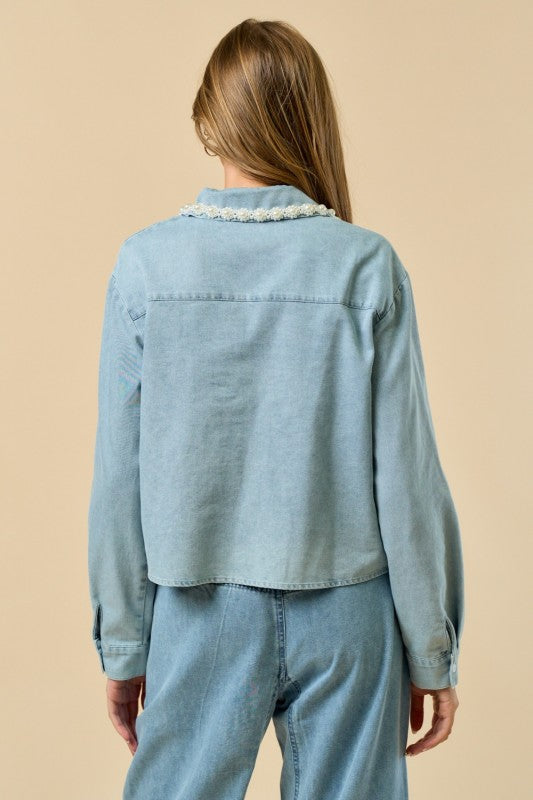 Pearlcore Denim Top - Jupe NYC