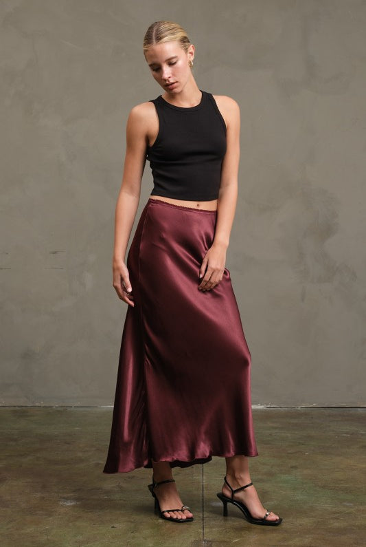 Sloane Satin Slip Skirt - Jupe NYC