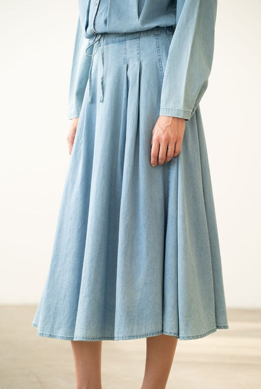 Chloe Chambray Skirt - Jupe NYC