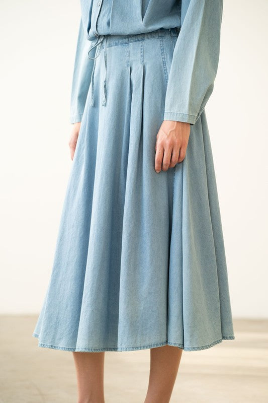 Chloe Chambray Skirt - Jupe NYC