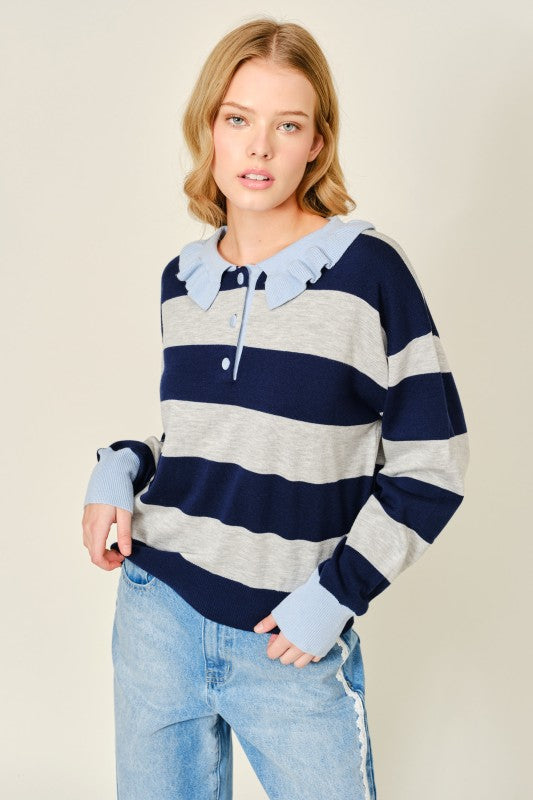 Brielle Polo Sweater - Jupe NYC