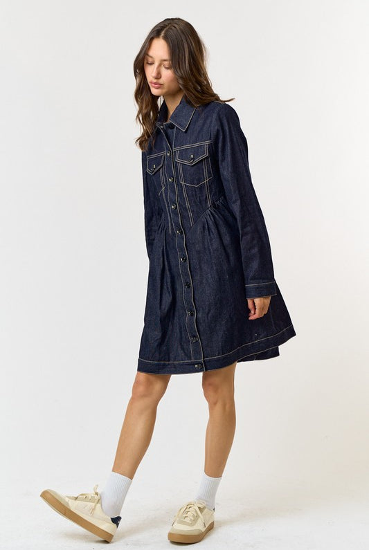 Zoe Denim Dress - Jupe NYC