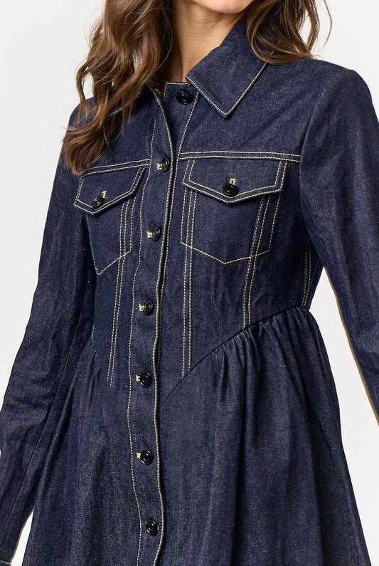 Zoe Denim Dress - Jupe NYC