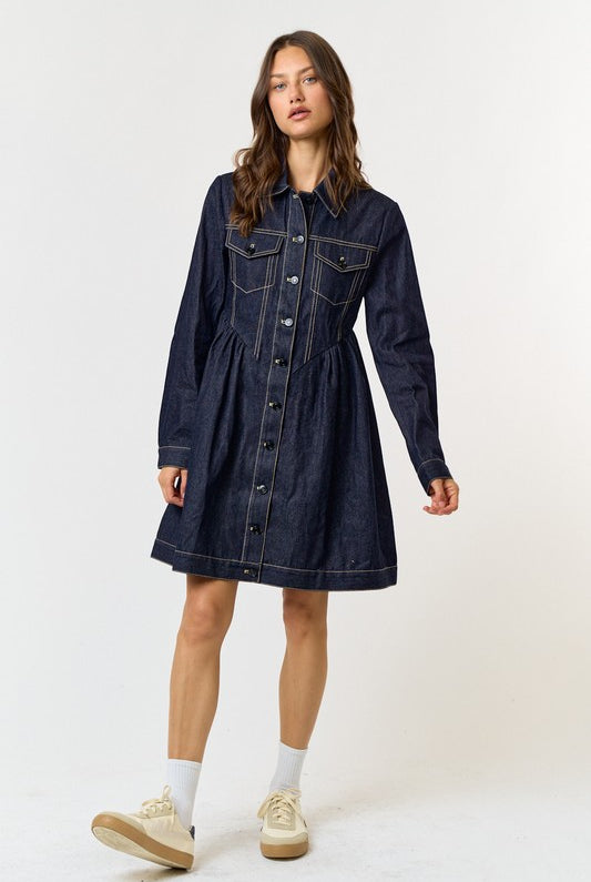 Zoe Denim Dress - Jupe NYC