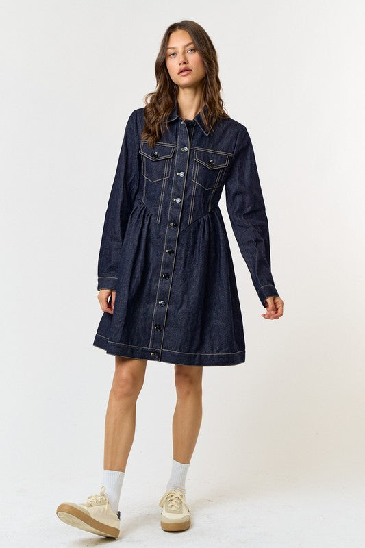 Zoe Denim Dress - Jupe NYC