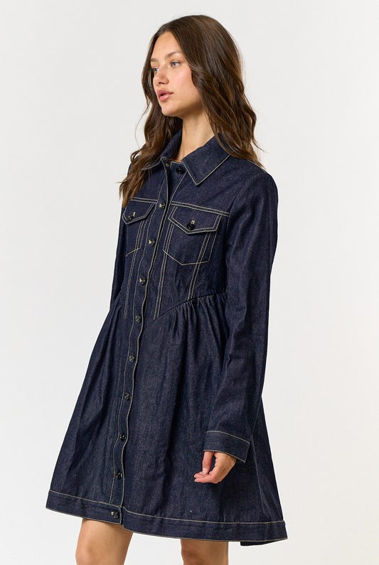 Zoe Denim Dress - Jupe NYC