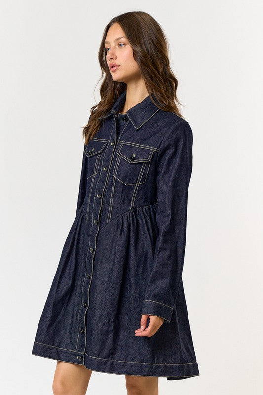 Zoe Denim Dress - Jupe NYC
