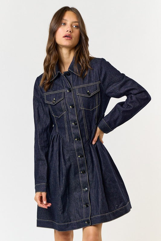Zoe Denim Dress - Jupe NYC