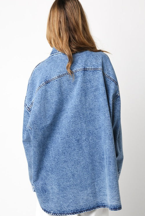 Finley Denim Top - Jupe NYC