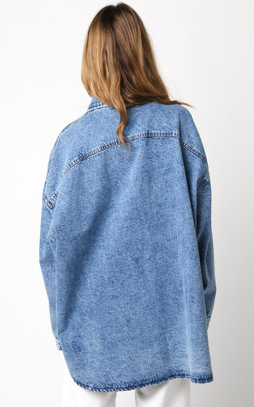 Finley Denim Top - Jupe NYC