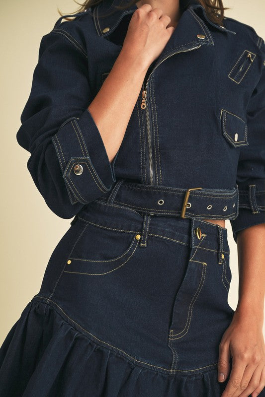 Dark Denim Moto Jacket - Jupe NYC