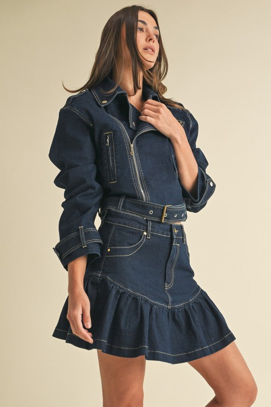 Dark Denim Moto Jacket - Jupe NYC