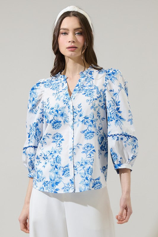Perry Floral Top - Jupe NYC