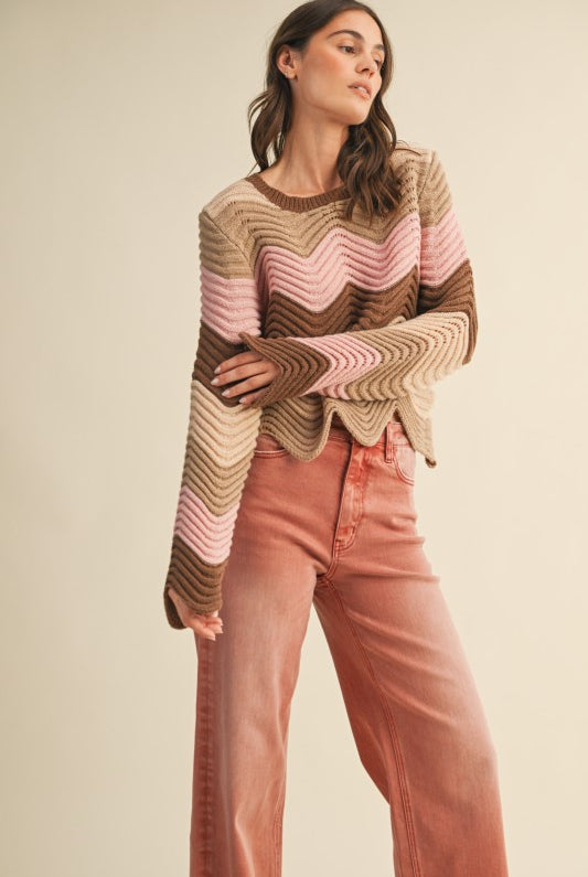 Make Waves Knit Sweater - Jupe NYC