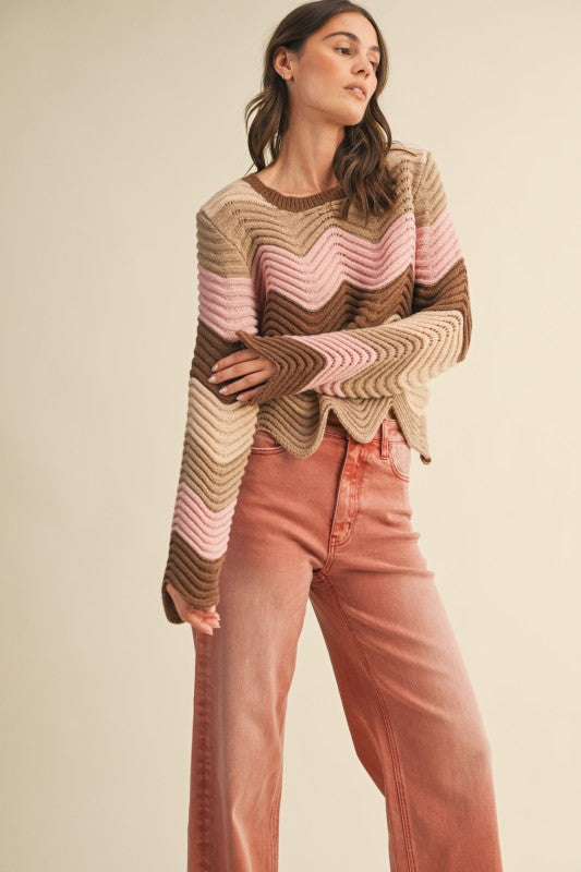 Make Waves Knit Sweater - Jupe NYC