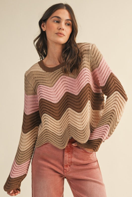 Make Waves Knit Sweater - Jupe NYC