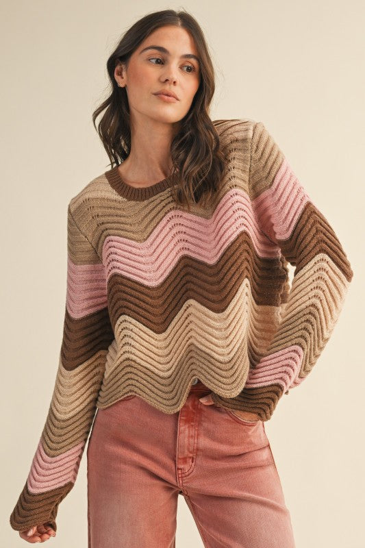 Make Waves Knit Sweater - Jupe NYC