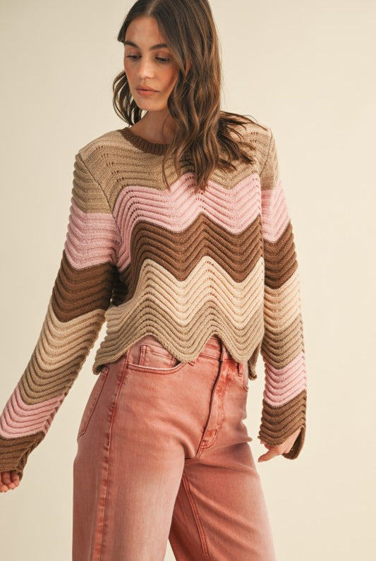 Make Waves Knit Sweater - Jupe NYC