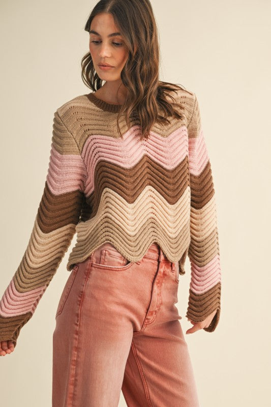 Make Waves Knit Sweater - Jupe NYC