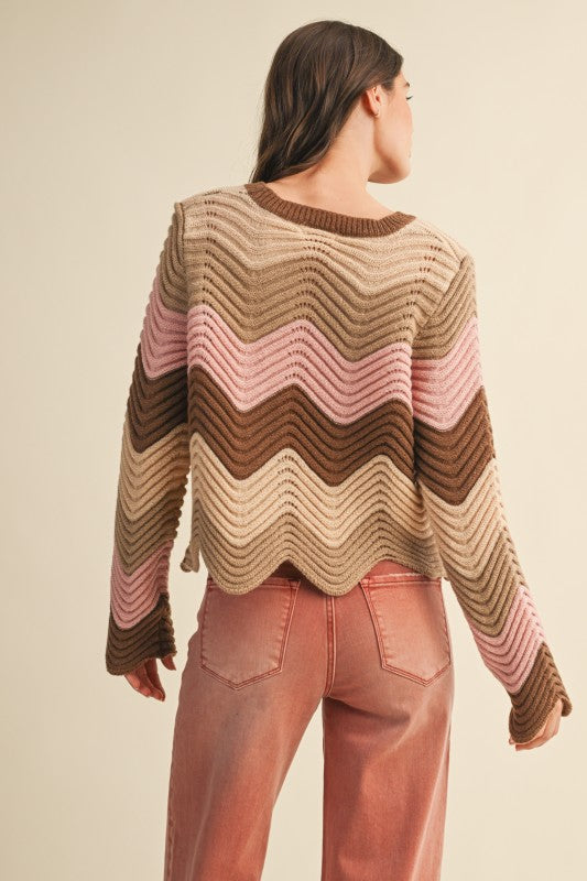 Make Waves Knit Sweater - Jupe NYC