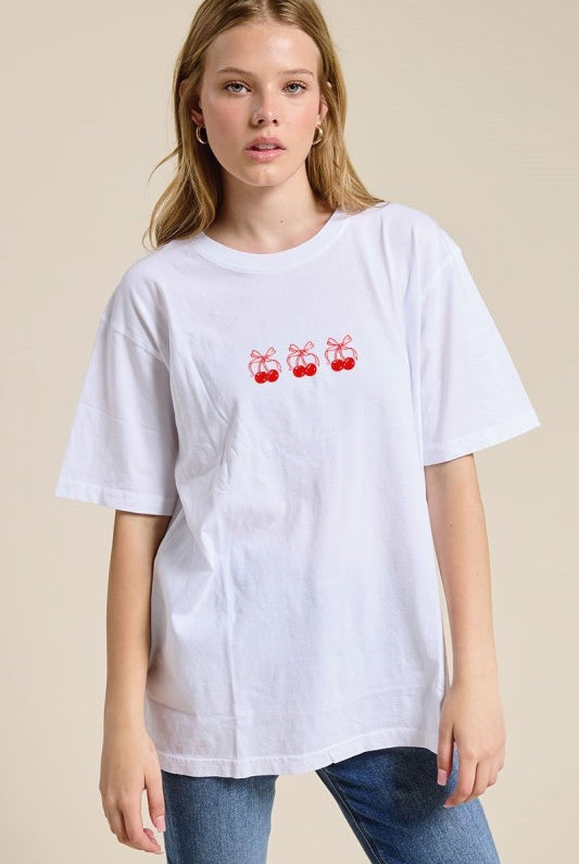 'puff' Cherry Graphic Top - Jupe NYC