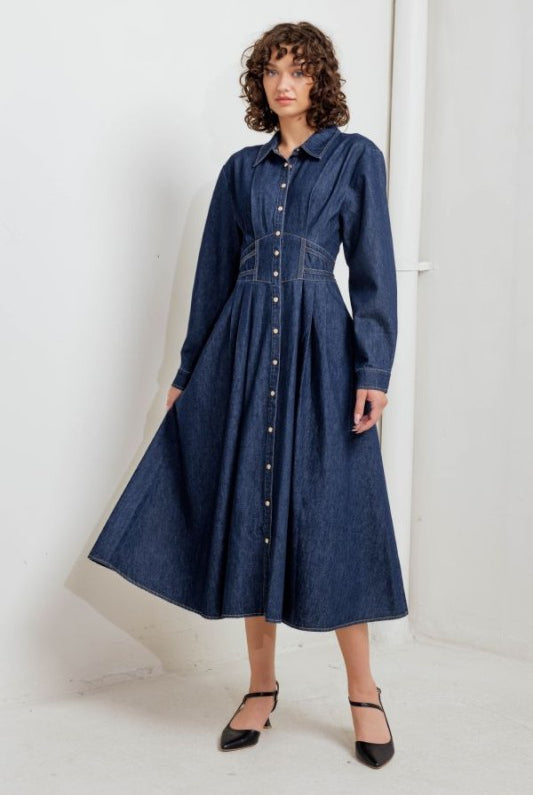 Uptown Denim Dress - Jupe NYC