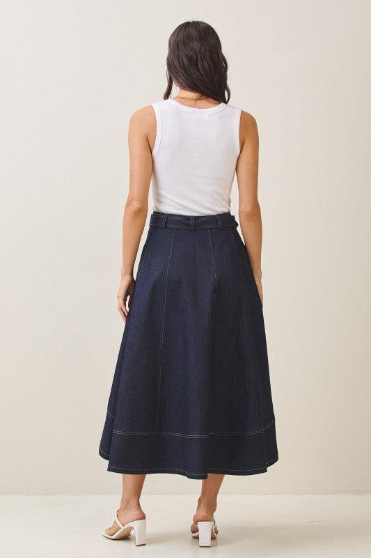 Marina Asymmetrical Midi - Jupe NYC
