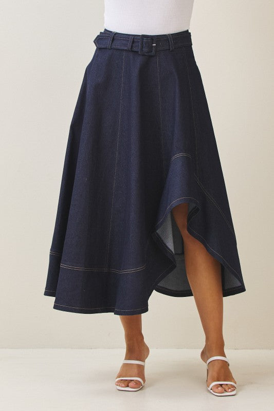 Marina Asymmetrical Midi - Jupe NYC