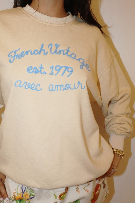 French Vintage Graphic Sweatshirt - Jupe NYC