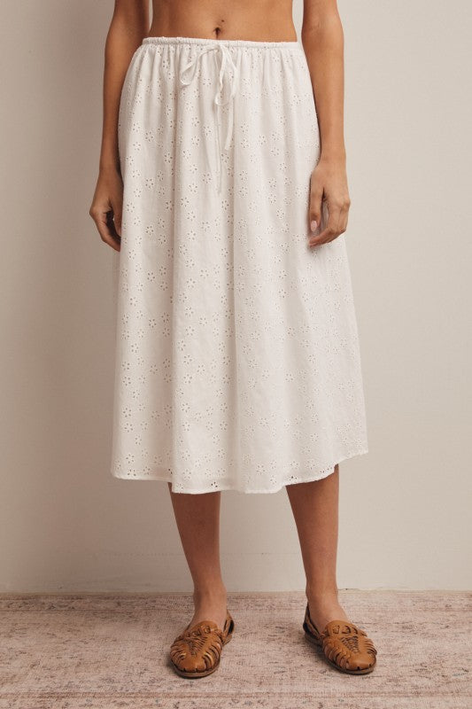 Seaside Eyelet Midi Skirt - Jupe NYC