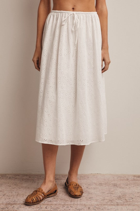 Seaside Eyelet Midi Skirt - Jupe NYC