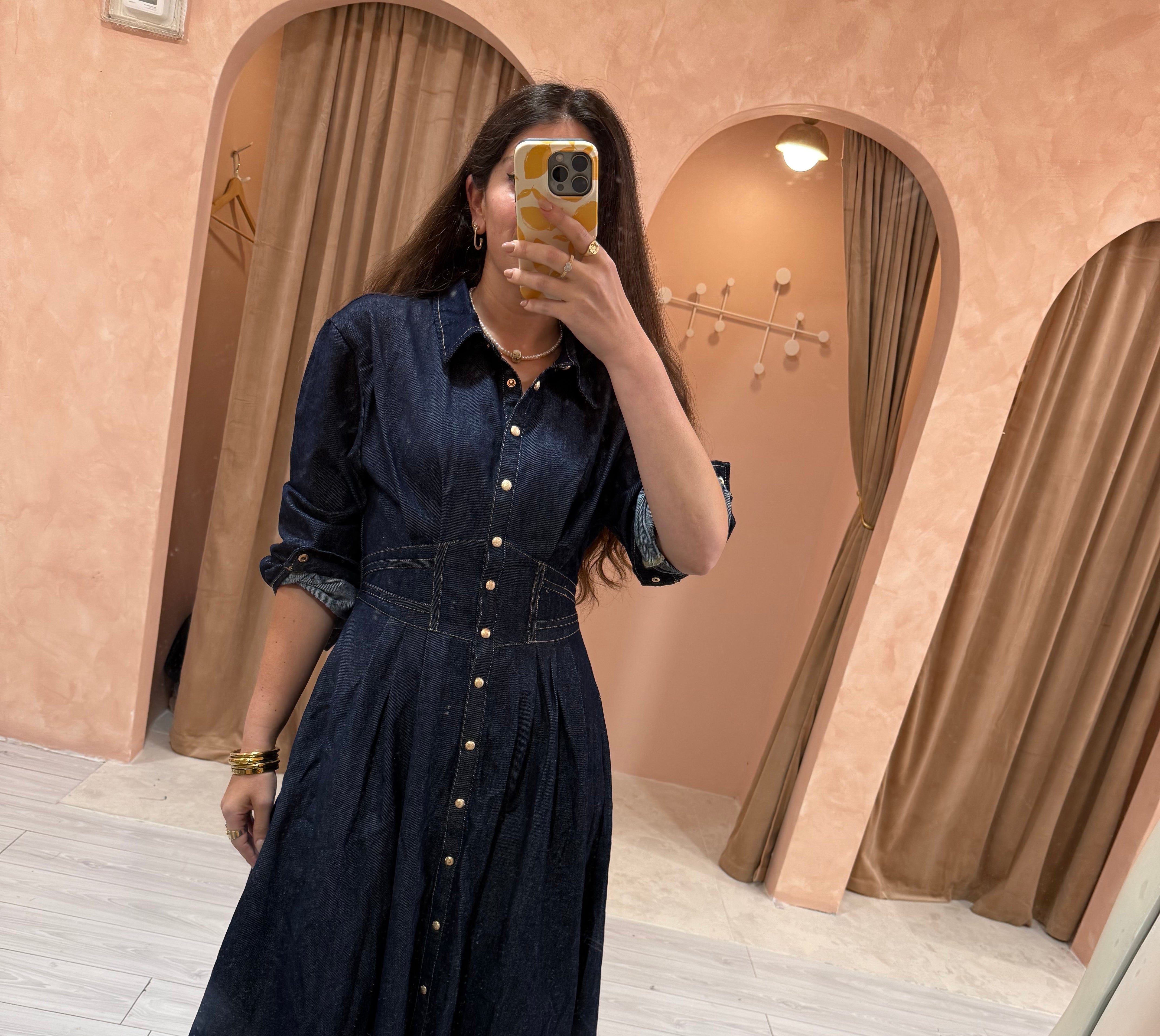Uptown Denim Dress - Jupe NYC