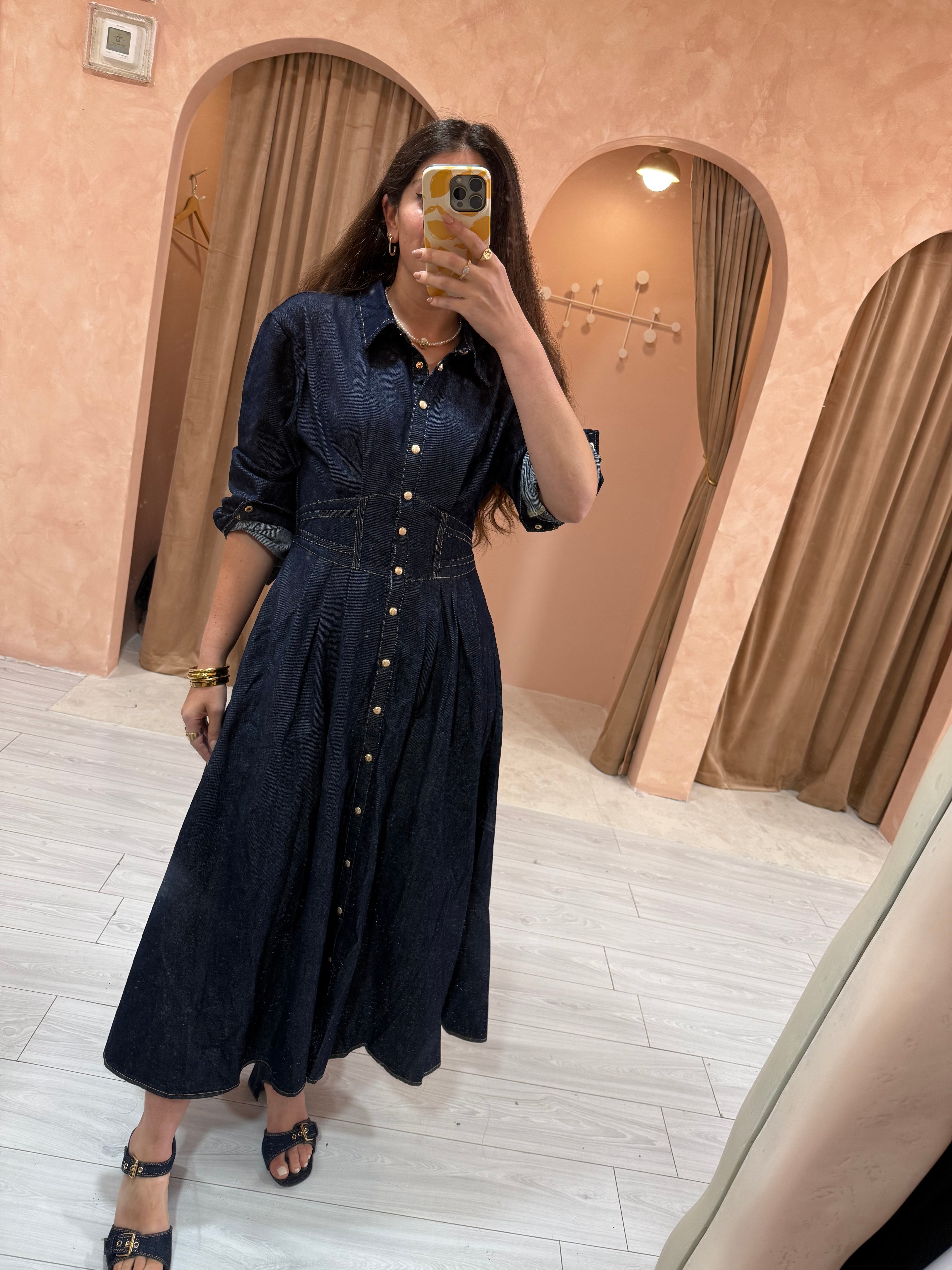 Uptown Denim Dress - Jupe NYC