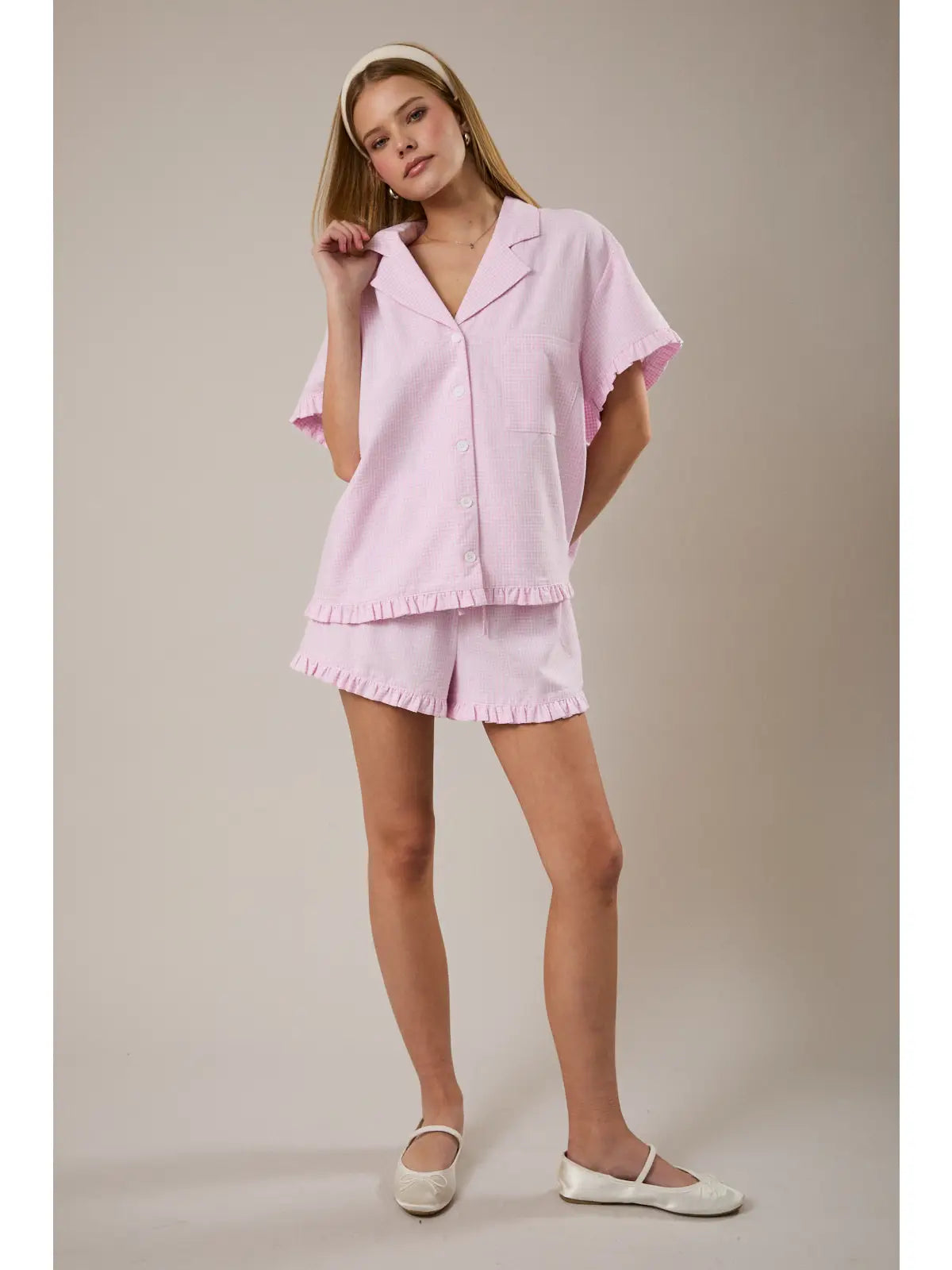 Pink Gingham Pajamas - Jupe NYC