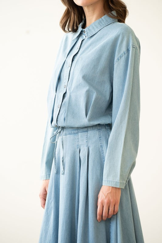 Chloe Chambray Top - Jupe NYC