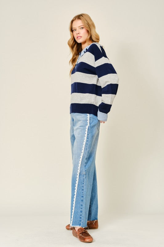 Brielle Polo Sweater - Jupe NYC