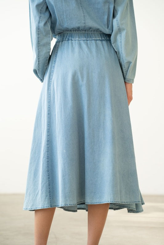 Chloe Chambray Skirt - Jupe NYC