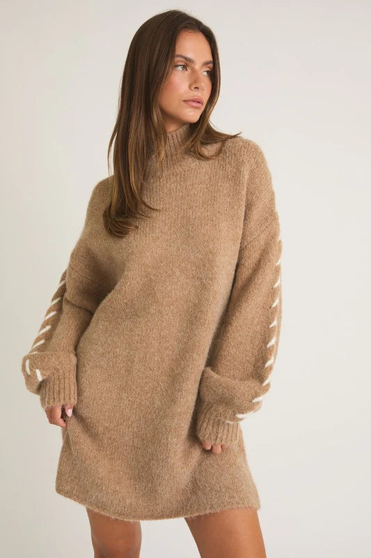 Mocha Latte Sweater Dress - Jupe NYC