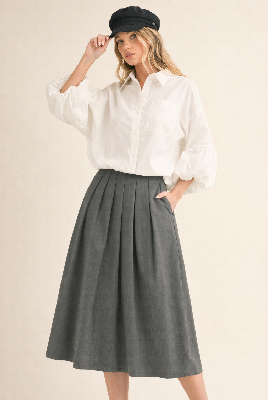 Crosby Bubble Sleeve Top - Jupe NYC