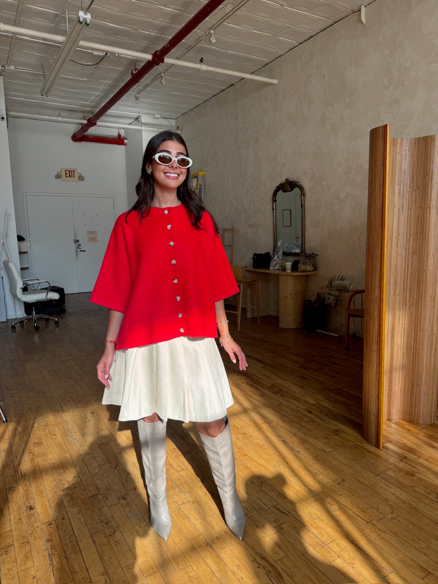 The Leather Pleated Skirt - Jupe NYC