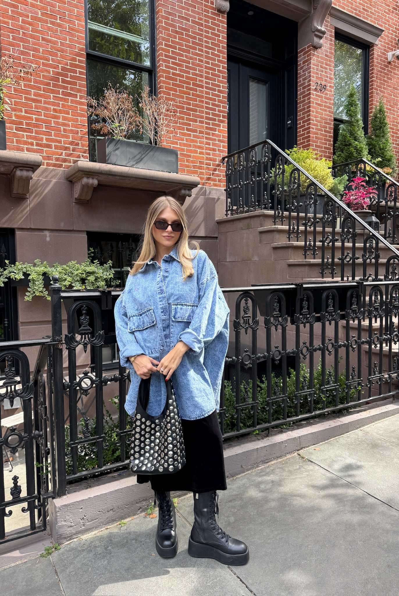 Finley Denim Top - Jupe NYC