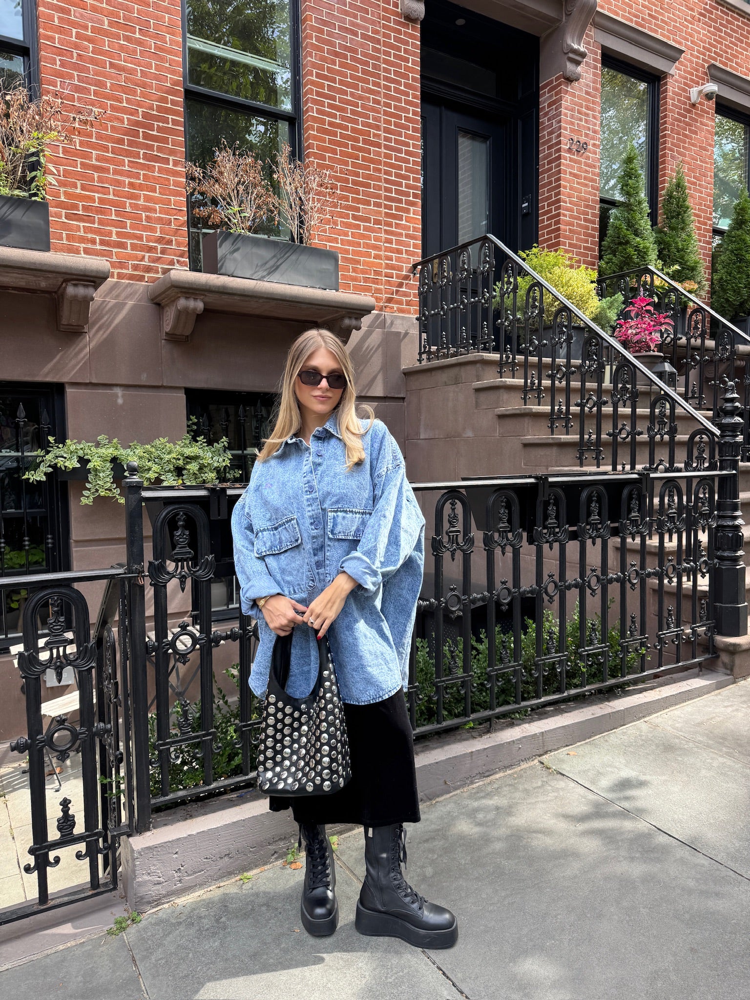 Finley Denim Top - Jupe NYC