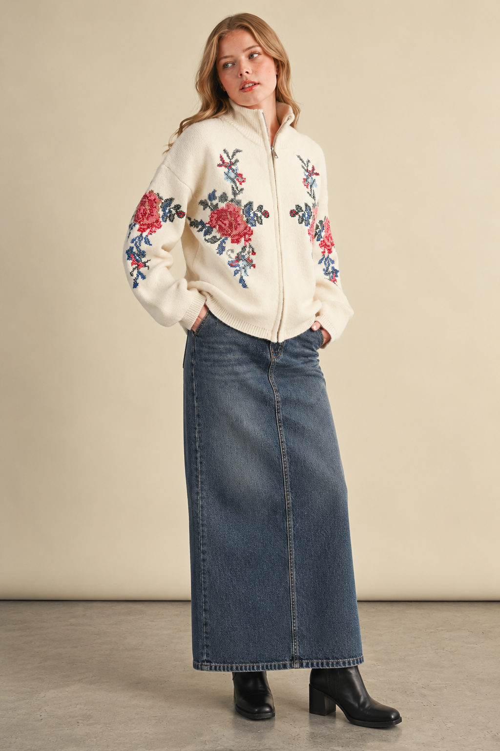 Rosalie Zip-Up Sweater - Jupe NYC