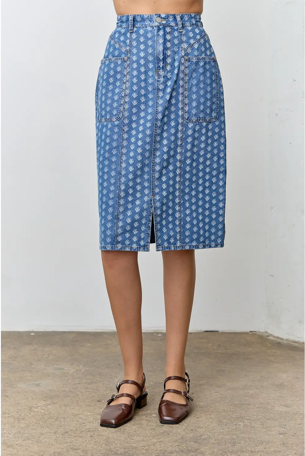Daisy Wash Denim Skirt - Jupe NYC