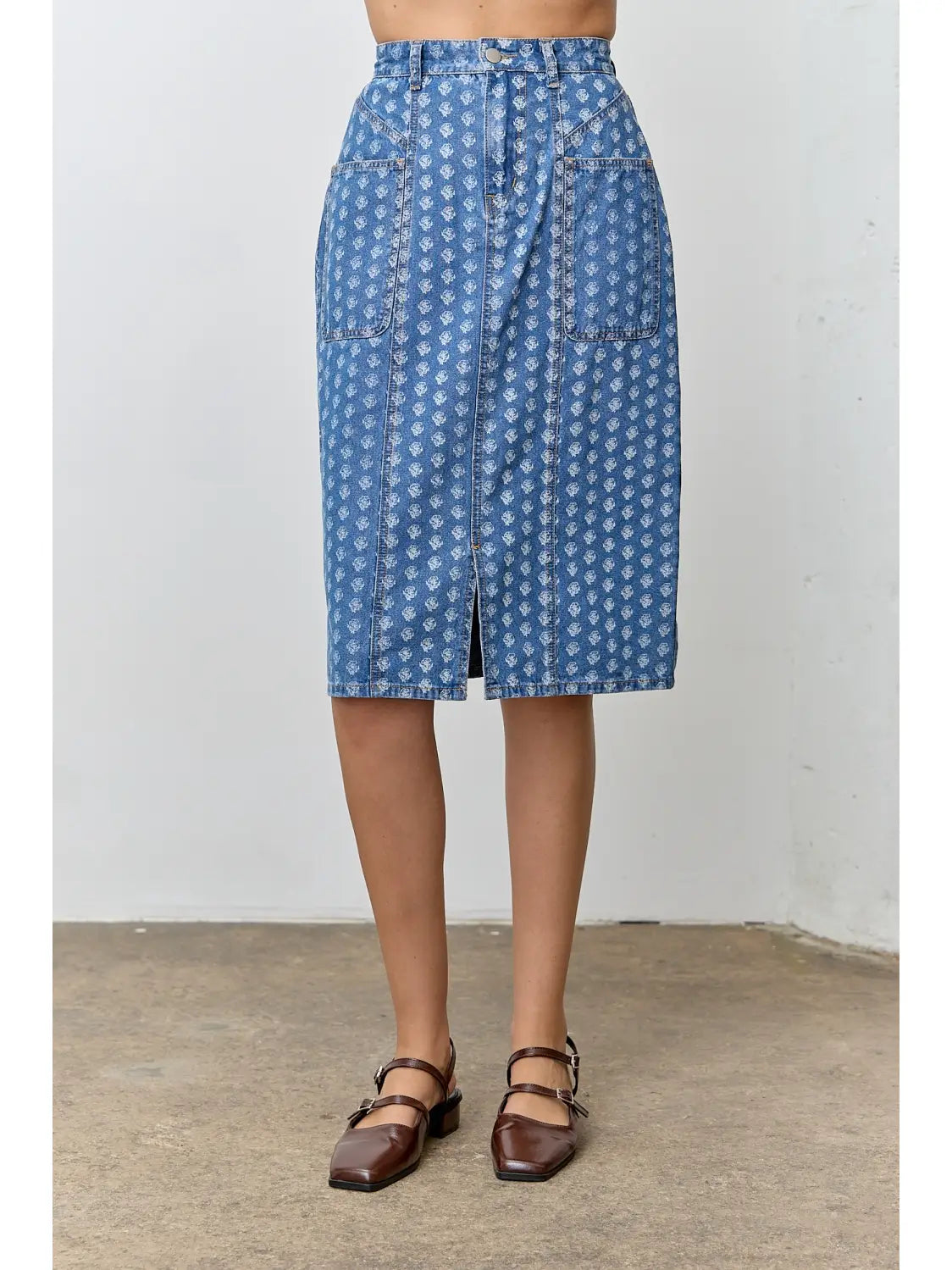 Daisy Wash Denim Skirt - Jupe NYC