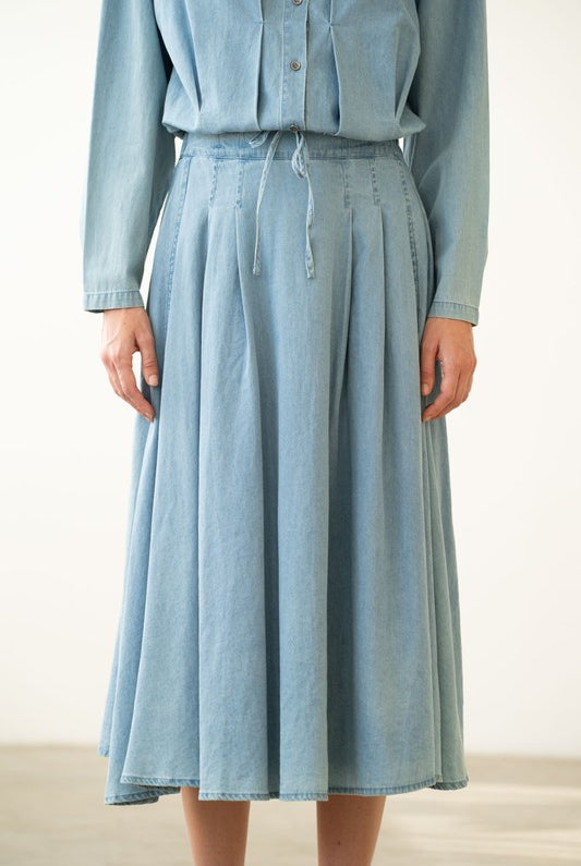 Chloe Chambray Skirt - Jupe NYC